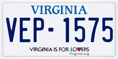 VA license plate VEP1575