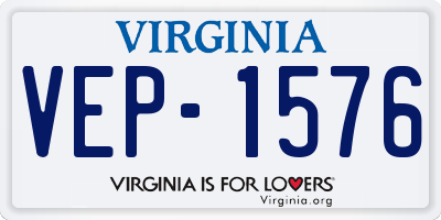 VA license plate VEP1576