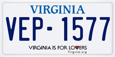 VA license plate VEP1577