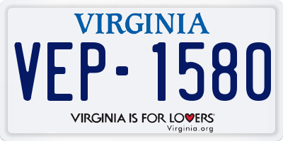 VA license plate VEP1580