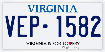 VA license plate VEP1582