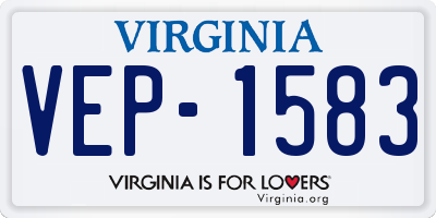 VA license plate VEP1583