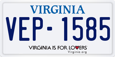 VA license plate VEP1585