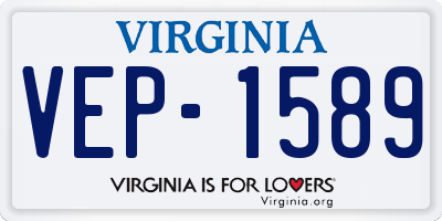 VA license plate VEP1589
