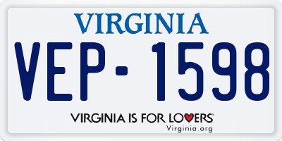 VA license plate VEP1598