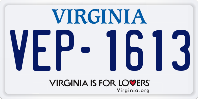 VA license plate VEP1613