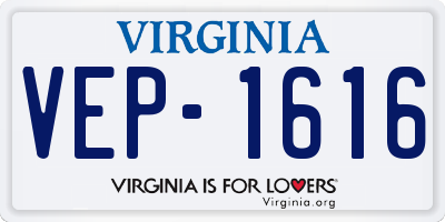 VA license plate VEP1616