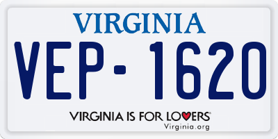 VA license plate VEP1620