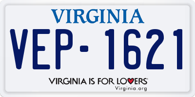 VA license plate VEP1621