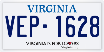 VA license plate VEP1628