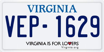 VA license plate VEP1629