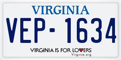 VA license plate VEP1634
