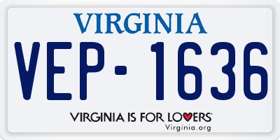 VA license plate VEP1636