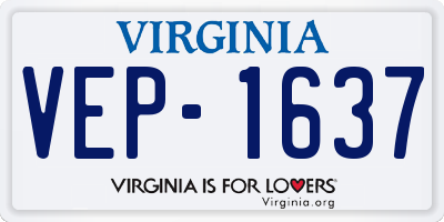 VA license plate VEP1637
