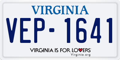 VA license plate VEP1641