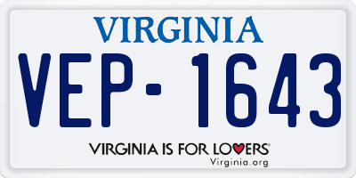 VA license plate VEP1643
