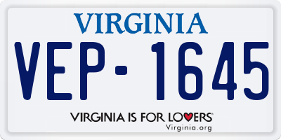 VA license plate VEP1645
