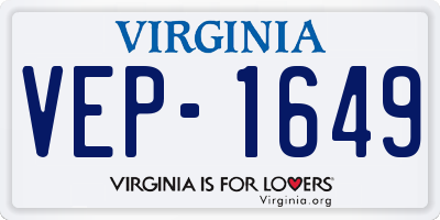 VA license plate VEP1649