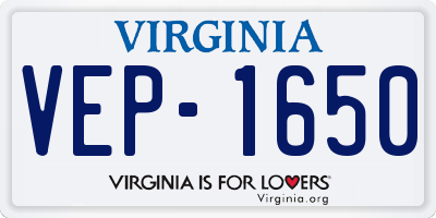 VA license plate VEP1650