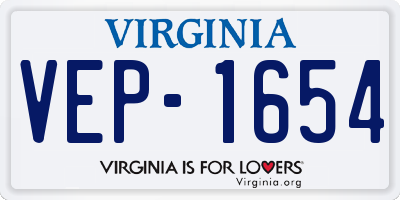 VA license plate VEP1654