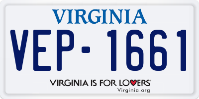 VA license plate VEP1661