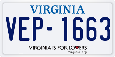 VA license plate VEP1663