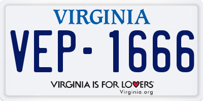 VA license plate VEP1666