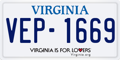 VA license plate VEP1669