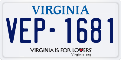 VA license plate VEP1681