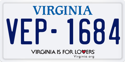 VA license plate VEP1684