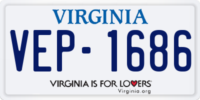 VA license plate VEP1686