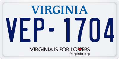 VA license plate VEP1704