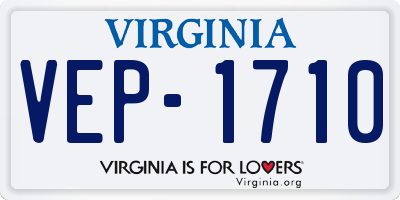 VA license plate VEP1710