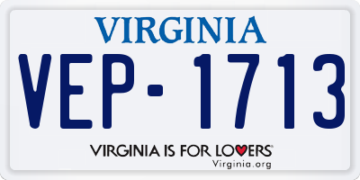 VA license plate VEP1713
