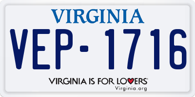 VA license plate VEP1716
