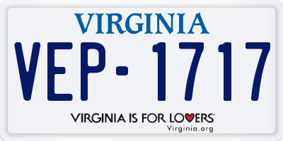 VA license plate VEP1717