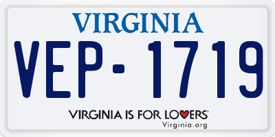 VA license plate VEP1719