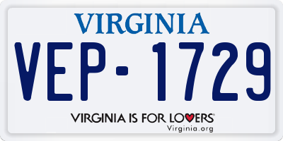 VA license plate VEP1729