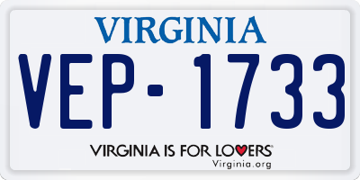 VA license plate VEP1733