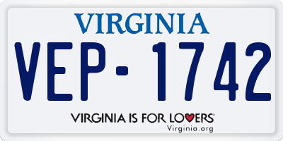 VA license plate VEP1742