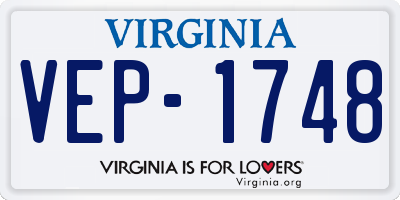 VA license plate VEP1748