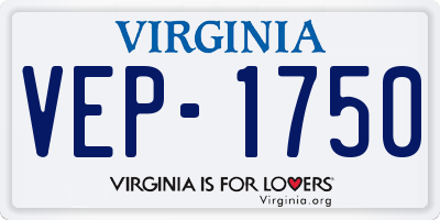 VA license plate VEP1750