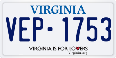 VA license plate VEP1753