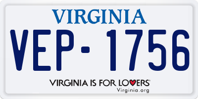 VA license plate VEP1756