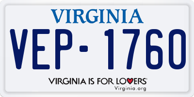 VA license plate VEP1760