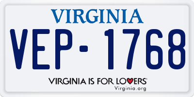 VA license plate VEP1768