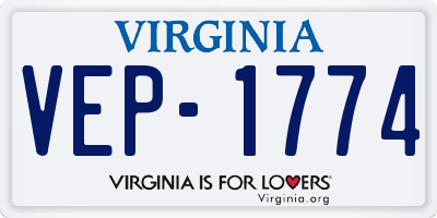VA license plate VEP1774