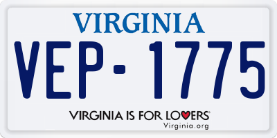 VA license plate VEP1775