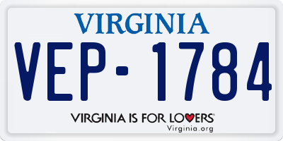 VA license plate VEP1784