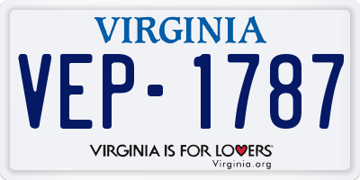 VA license plate VEP1787